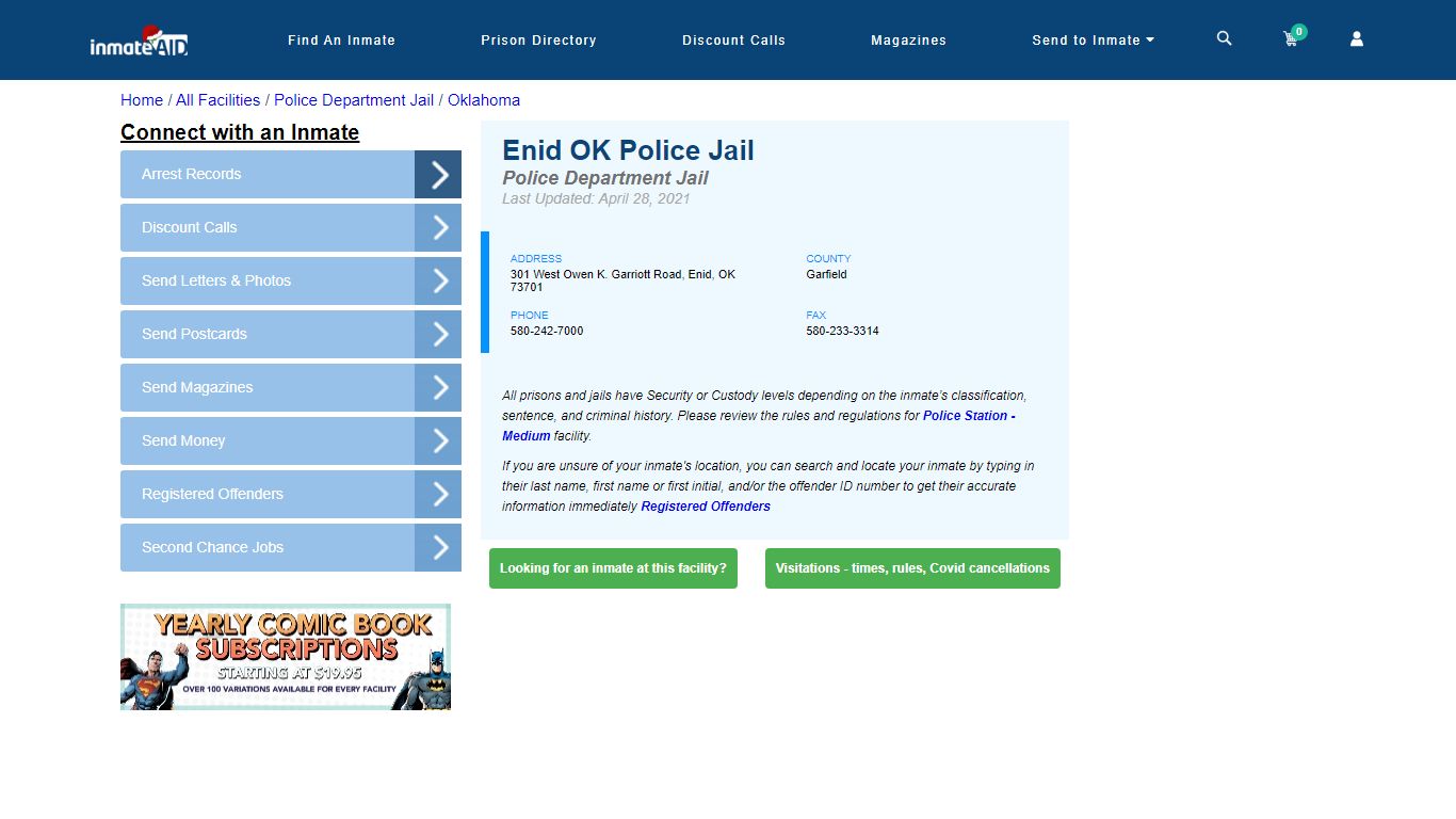 Enid OK Police Jail & Inmate Search - Enid, OK