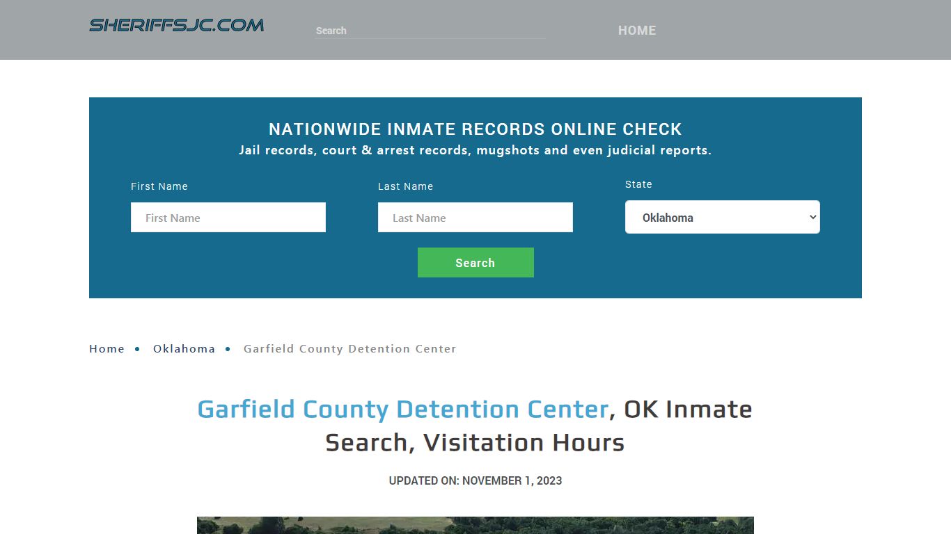 Garfield County Detention Center, OK Inmate Search, Visitation Hours